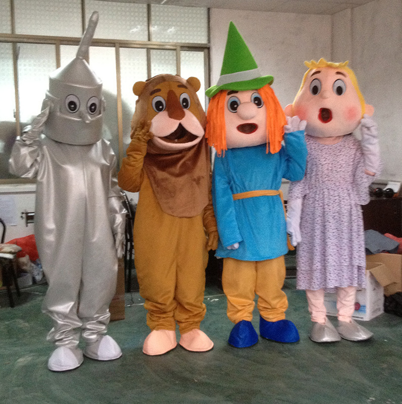 Cartoon Character  Mascot Costume Dorothy /Scarecrow /The Tin Man /The Cowardly Lion Mascot Costume For Sale