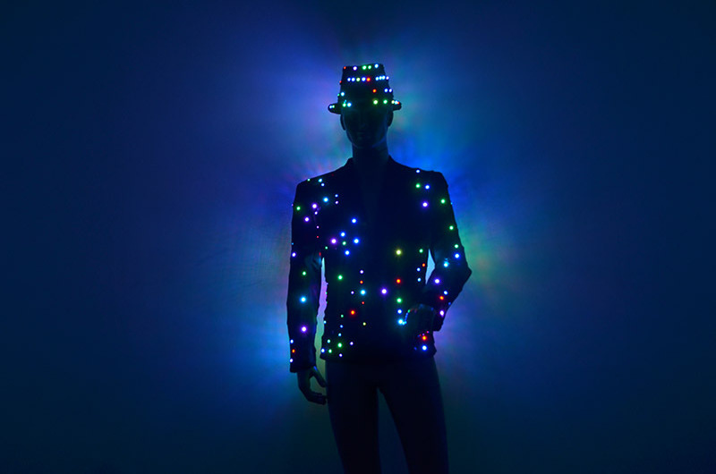 Fashion Men Light Up Led Light Dj Laser Jackets With Hats  For Dj Party Nightclub Wear Full Color Lighting Dance