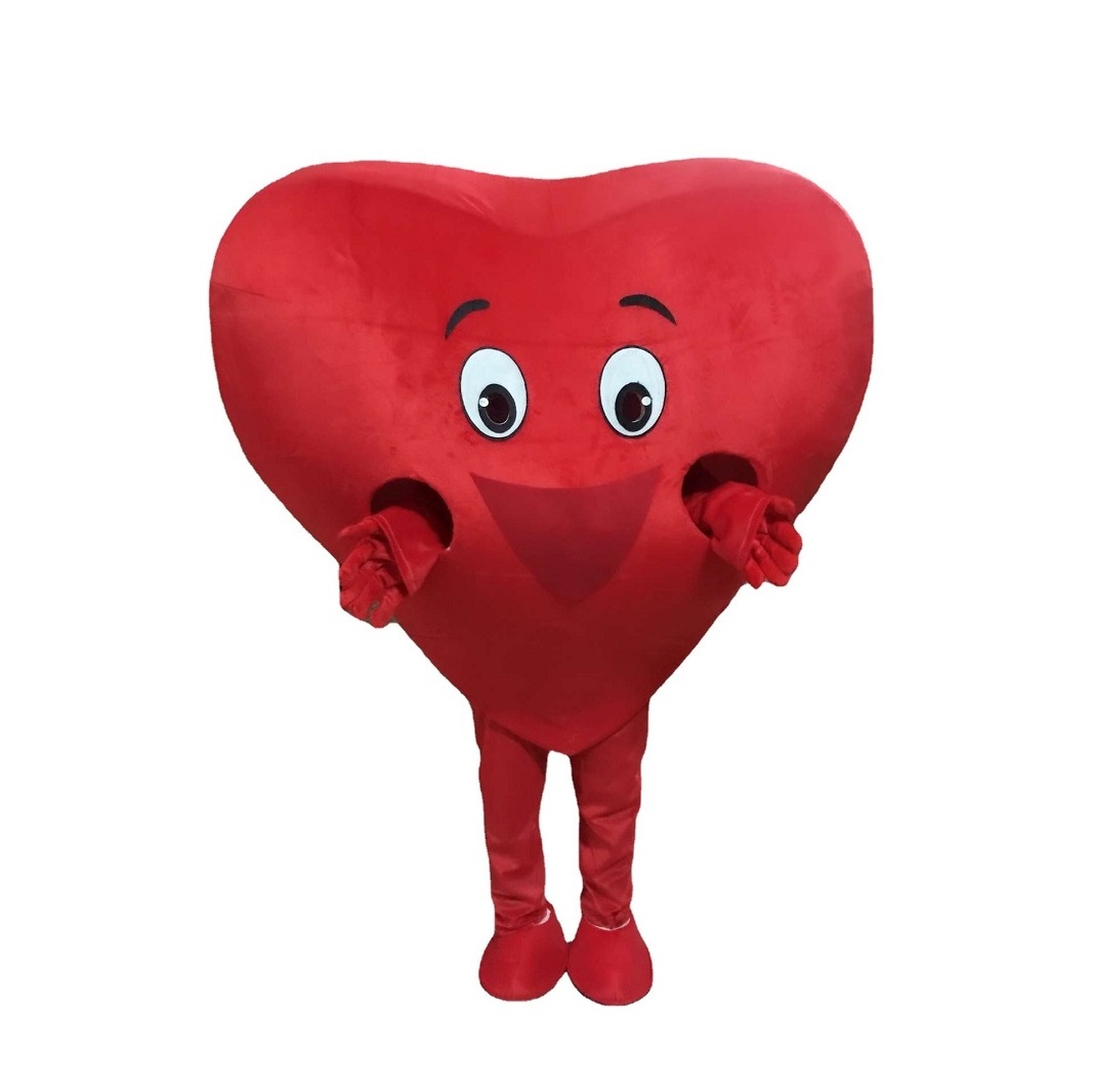 Hot Sale red heart mascot costume event cosplay suit custom mascot costume for adults