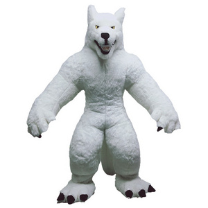 Arctic Wolf Inflatable Animals Costume for Sale Manufacturer Supply Customized Realistic Walking Anime Mascot 2.2m White Unisex