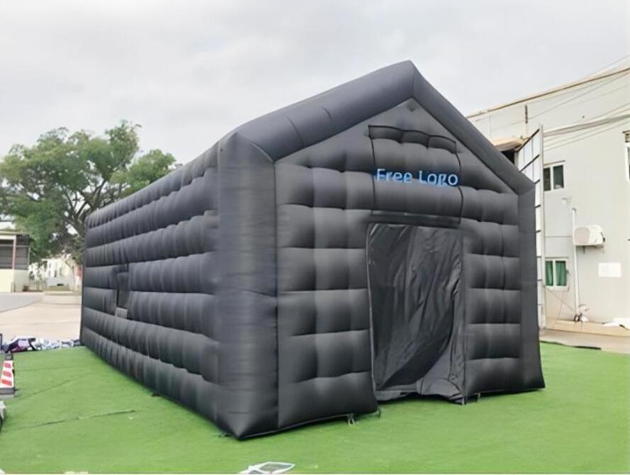 Outdoor events blow up night club party tent black inflatable nightclub tent