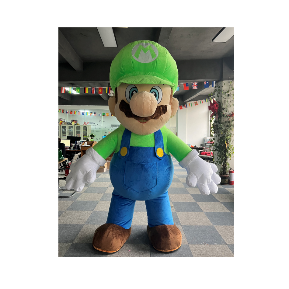 Halloween Fun Cartoon Character Mascot Costume 2m Inflatable Super Mario Mascot Costume for Display Mascot Costumes for Adult