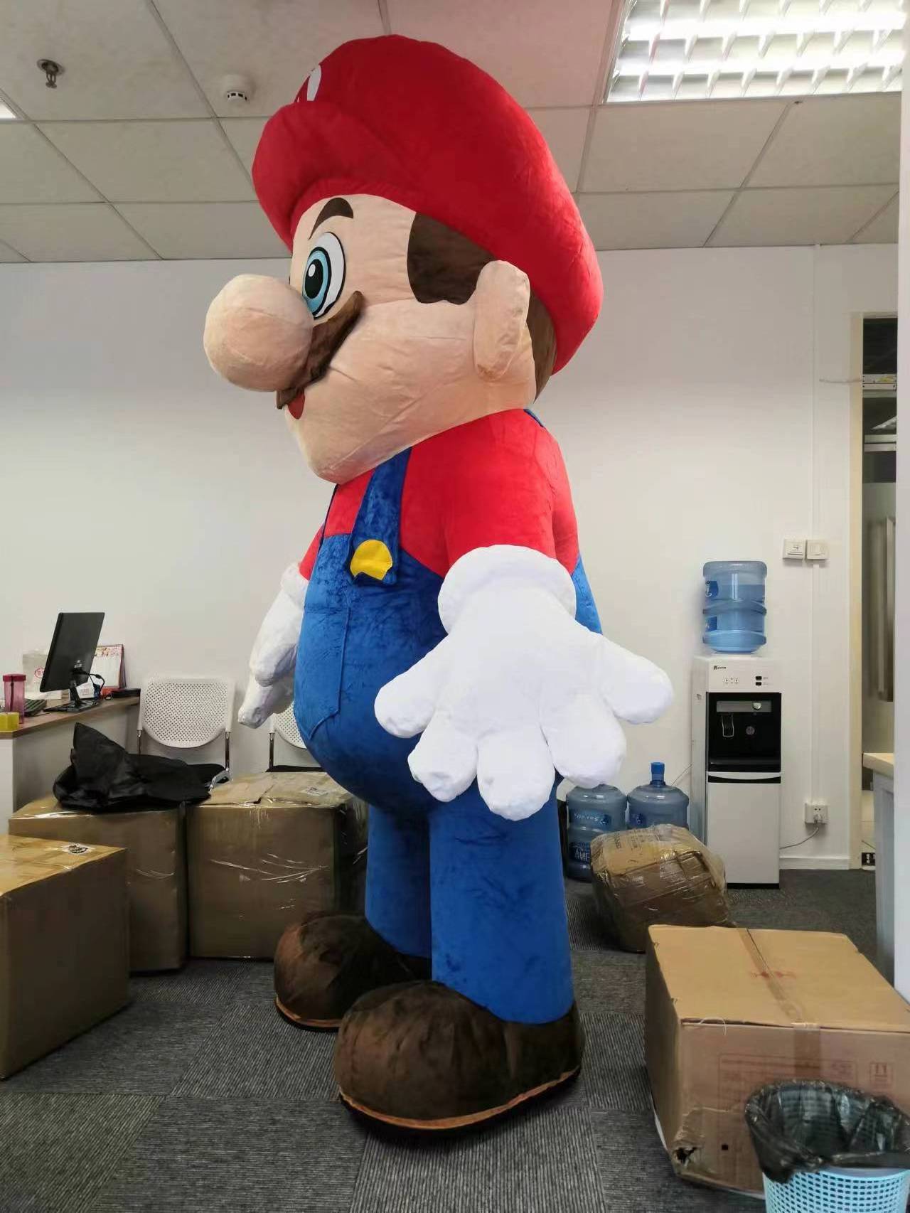 Halloween Fun Cartoon Character Mascot Costume 2m Inflatable Super Mario Mascot Costume for Display Mascot Costumes for Adult