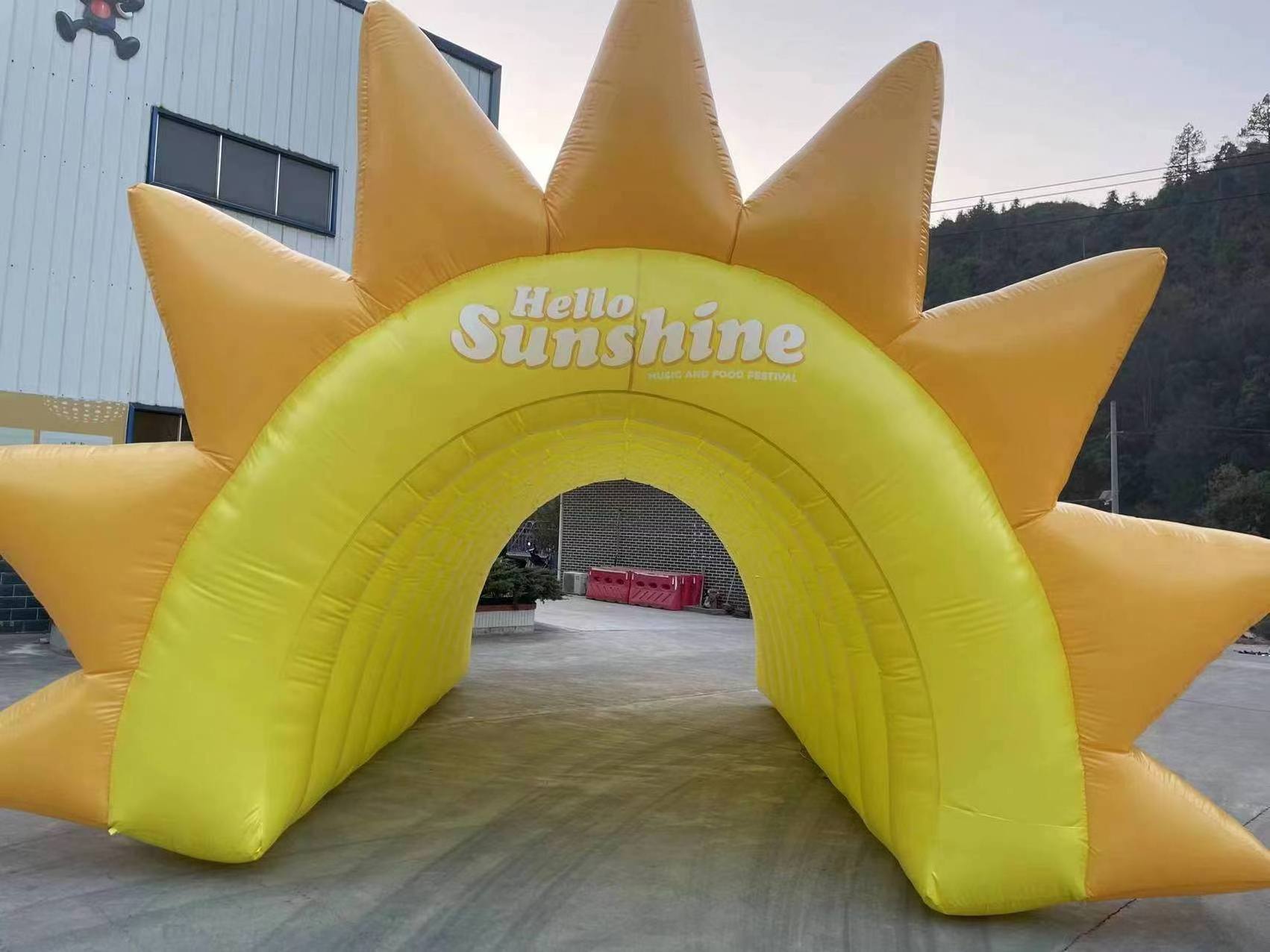 Inflatable Sun Arch Tunnel Entrance Archway For Party Event Amusement Park Decoration Inflatable Theater Arch Tunnel For Rental