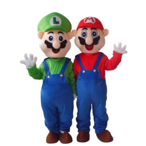 Running Fun OEM Custom Adults Cartoon Costumes Super Mario & Luigi Mascot Costume For Stage Performance