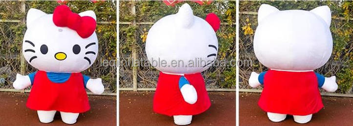 Hot sale parade moving inflatable Hello Kitty Cat mascot costume cartoon character kitty cat mascot suit for sale