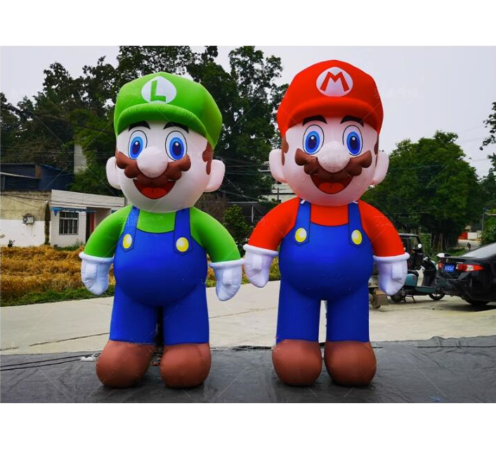 Popular Cartoon Character inflatable super mario / luigi  cartoon model for event decoration