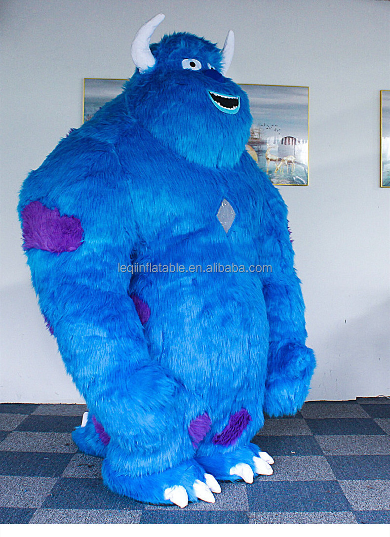 Hot Selling Halloween Cosplay Inflatable Monster Costume Scary Inflatable Mascot Costume Adult Sully Monsters Inc Costume