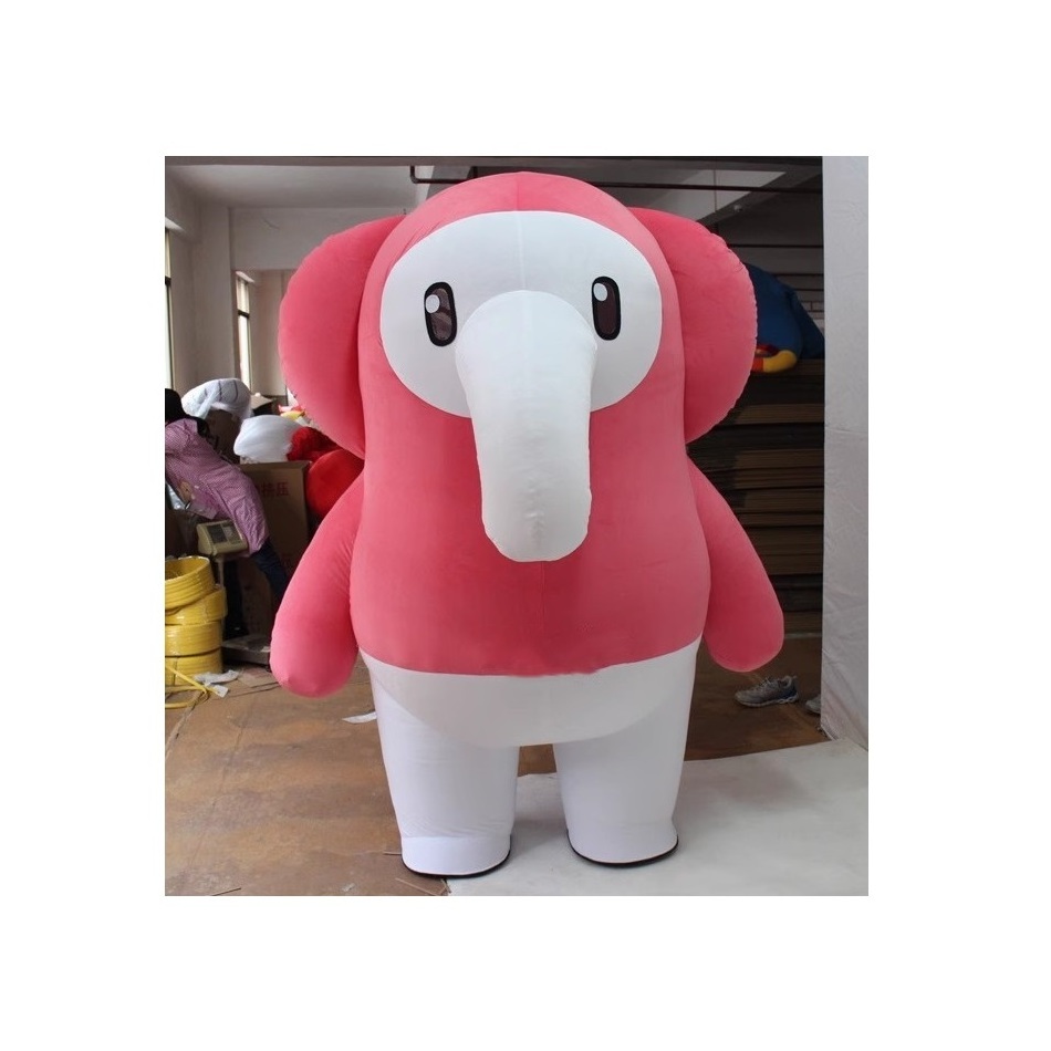 Custom Animal Carnival Dress Suit Fur Elephant Costume Inflatable Mascot Costume For Adult Halloween