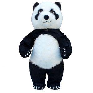 2m/2.6m/3m Cosplay Animal Mascots suit giant advertising walking inflatable plush panda mascot costume for adult