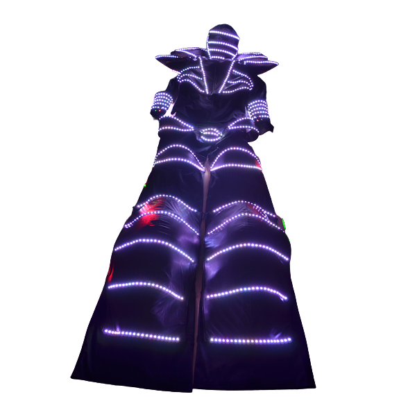 Stilts Walker performance luminous david guetta robot led flash dance costume with laser gloves for nightclub