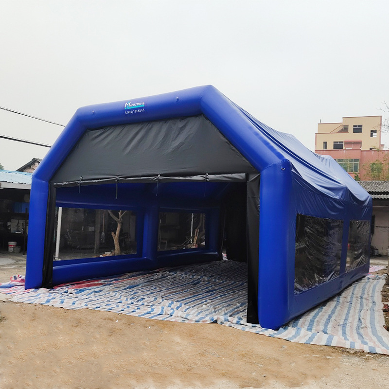 Custom Portable inflatable spray tent air tight blue inflatable car garage tent for car wash