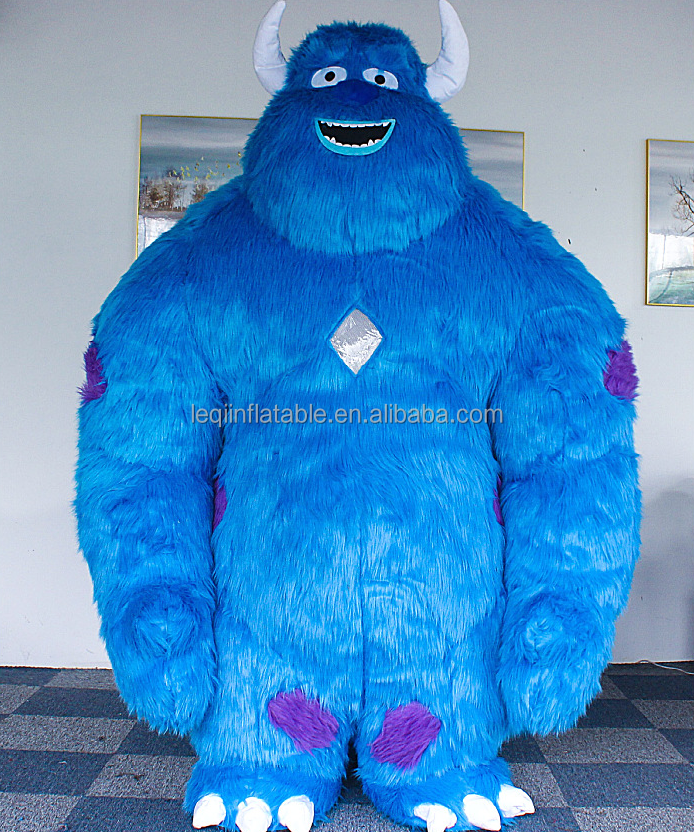 Hot Selling Halloween Cosplay Inflatable Monster Costume Scary Inflatable Mascot Costume Adult Sully Monsters Inc Costume