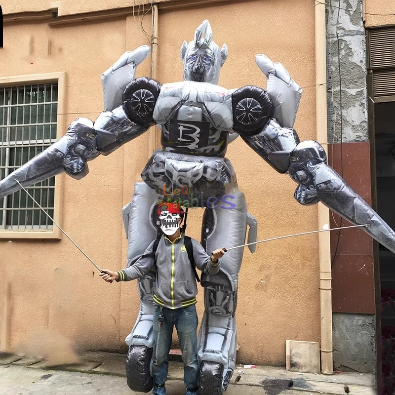 Walking Parade Decoration inflatable Transformers puppet inflatable transform car robot costume for sale