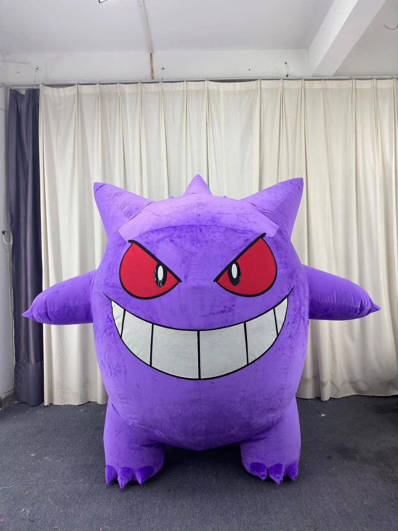 Popular plush purple inflatable Gengar mascot costume cartoon character cosplay suit for adults