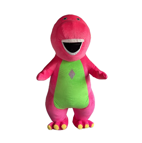 Funny Toys cartoon character pink dinosaur inflatable barney mascot costume for adults