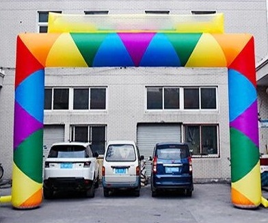 Customized Welcomed Decoration Inflatable Rainbow Entrance Arch Blow Up Inflatable Wedding Flower Arch For Advertising