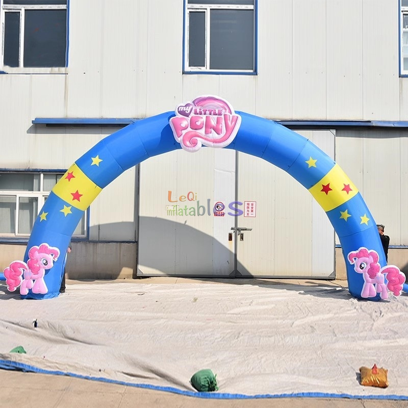 Popular cartoon character advertising inflatable entrance arch Little Pony theme arches for sale