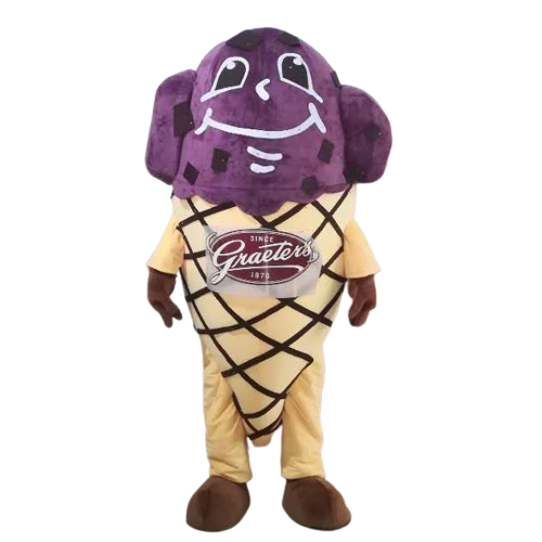 High Quality Ice Cream Mascot Costume Custom Fur Cartoon Character Sweet Ice Cream Mascot For Campaign Promotion