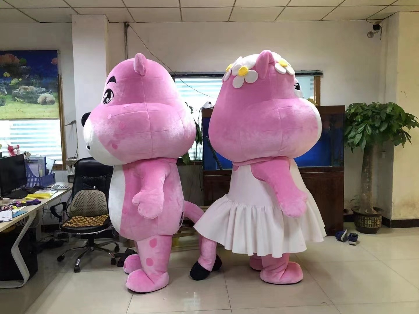 Carnival Mascot Costumes Inflatable Pink Panther Mascot Costume For Adult Cosplay Halloween Party Adult Mascot Costume