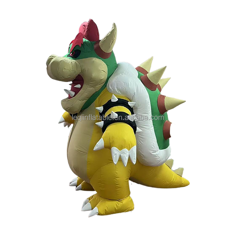 Funny cartoon character cosplay suit inflatable Bowser turtle mascot costume for adults