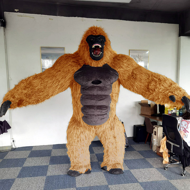 2.6m High Inflatable King Kong Costume For Adult Halloween Plush Furry Mascot Animal For Advertising