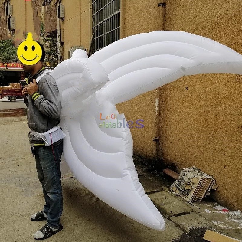 Parade White Wing Giant stage performance inflatable butterfly wings led lights inflatable wing costume for event