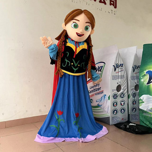 Running Fun Cosplay Princess Anna Mascot Costume Cartoon Character Elsa Mascot Costume Suit For Adults