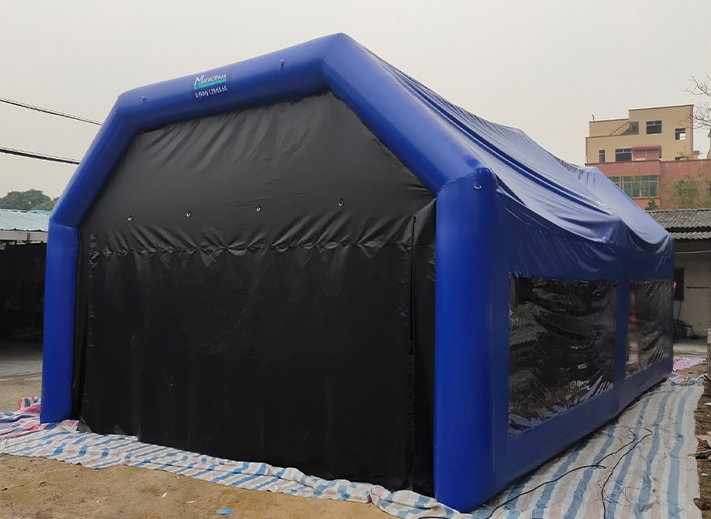 Custom Portable inflatable spray tent air tight blue inflatable car garage tent for car wash