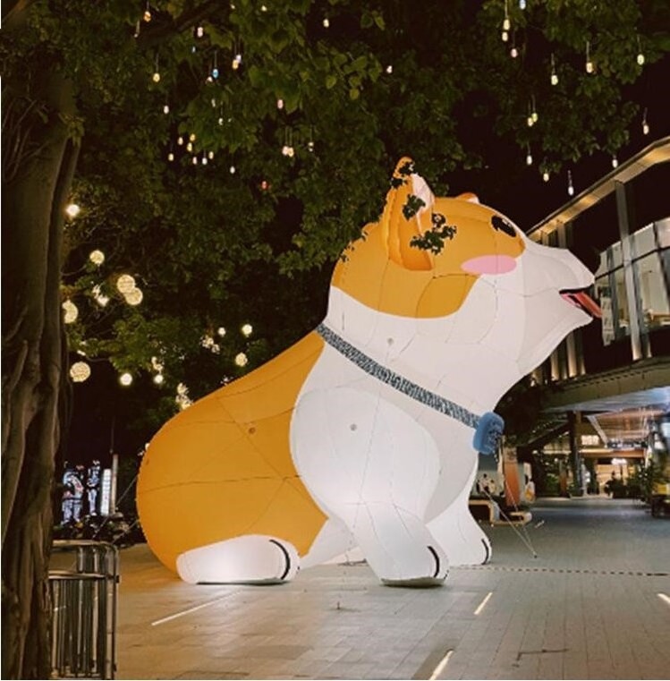 Custom Made Advertising Cute Inflatable Corgis,Giant Inflatable Animal Pet Dog Balloon For Decoration