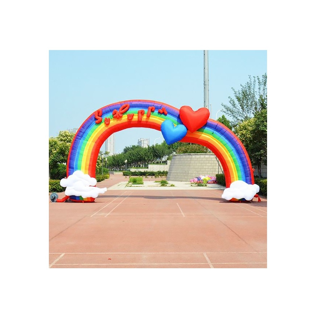 Customized Welcomed Decoration Inflatable Rainbow Entrance Arch Blow Up Inflatable Wedding Flower Arch For Advertising