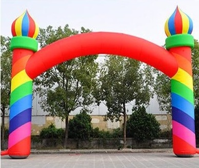 Customized Welcomed Decoration Inflatable Rainbow Entrance Arch Blow Up Inflatable Wedding Flower Arch For Advertising