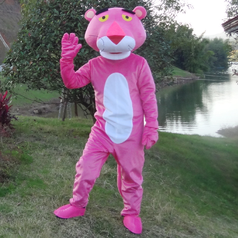 Running Fun Custom Adults Mascot Costume Cartoon Character The Pink Panther Mascot Costume For Cosplay