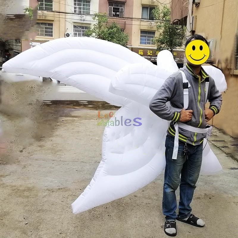 Parade White Wing Giant stage performance inflatable butterfly wings led lights inflatable wing costume for event