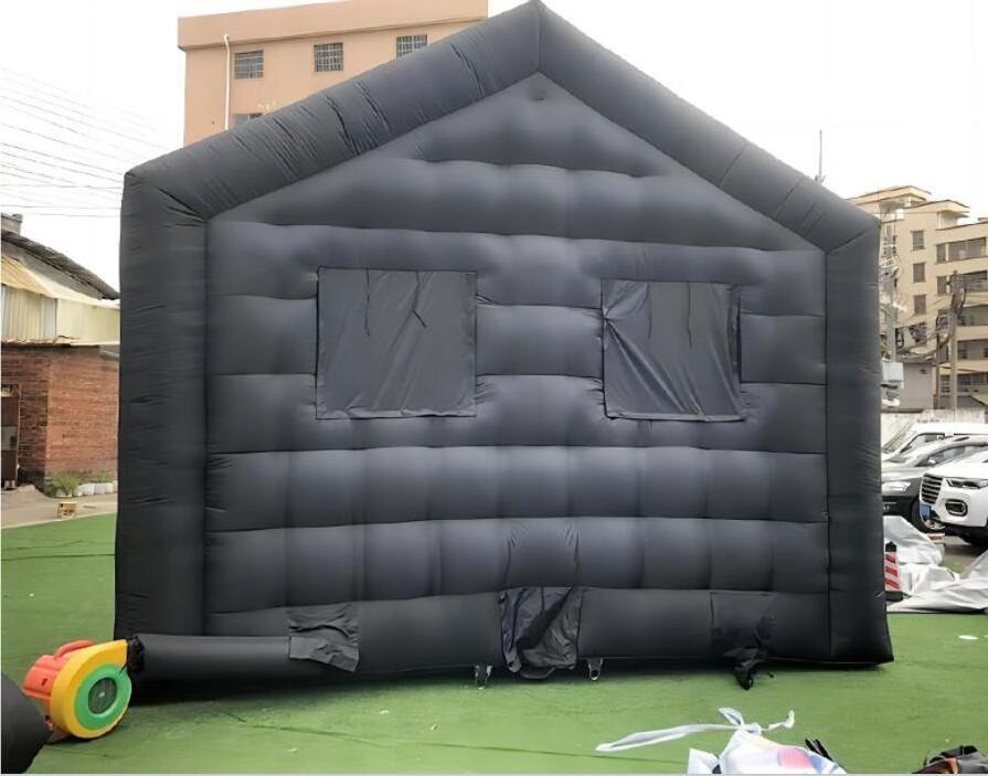 Outdoor events blow up night club party tent black inflatable nightclub tent