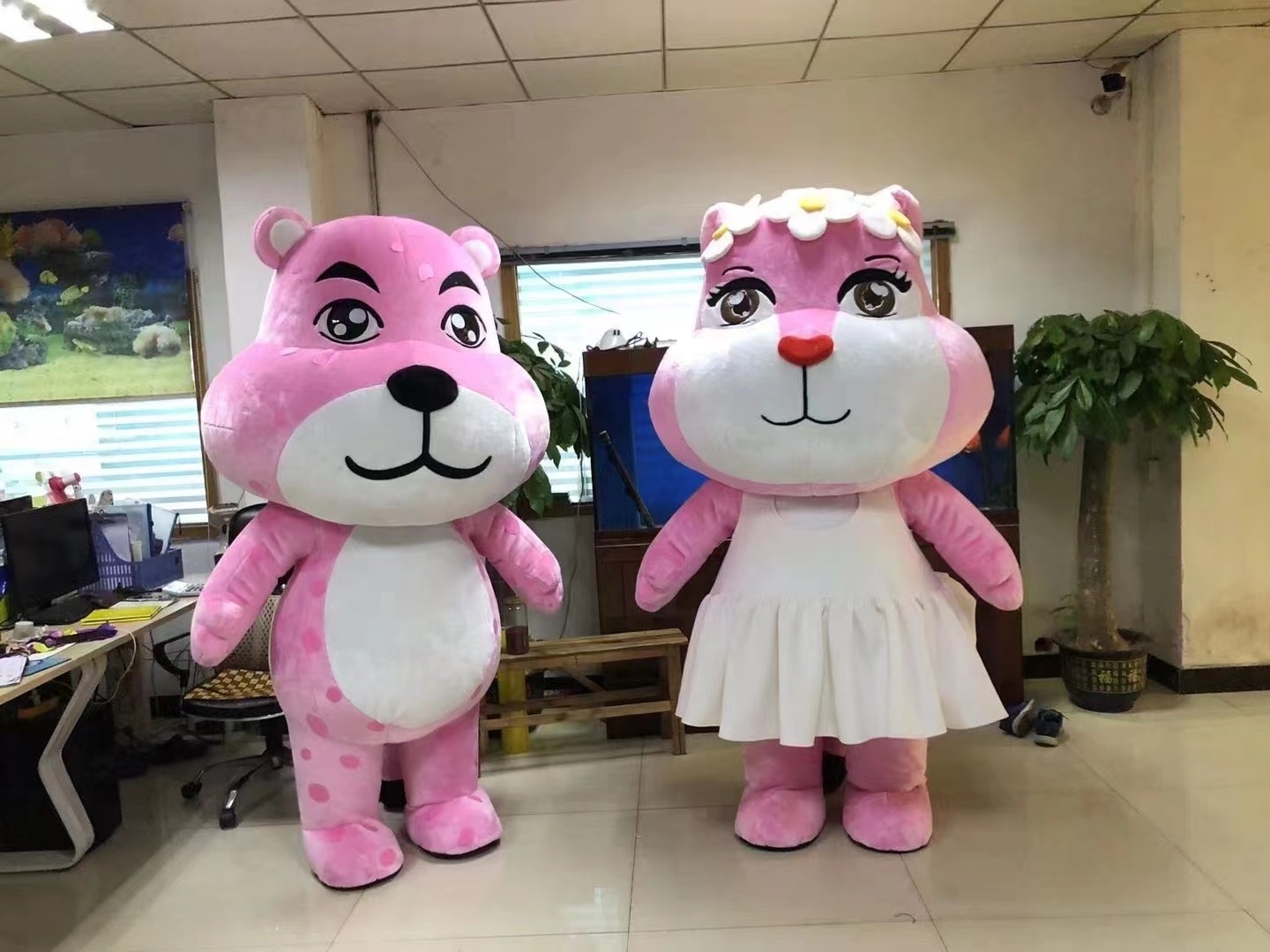 Carnival Mascot Costumes Inflatable Pink Panther Mascot Costume For Adult Cosplay Halloween Party Adult Mascot Costume