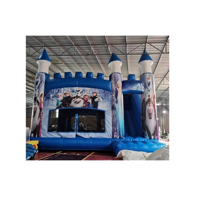 Commercial Pvc Frozen Bounce Castle Inflatable Bounce Combo Bouncy House Outdoor Princess Castle/slide Combo Jumping For Rent