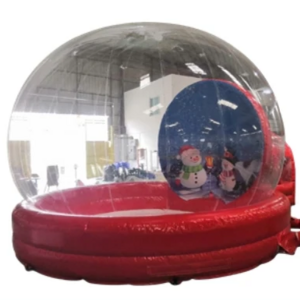 transparent inflatable Christmas bubble house with tunnel giant inflatable snow globe for Christmas celebration