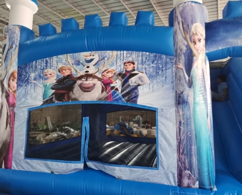 Commercial Pvc Frozen Bounce Castle Inflatable Bounce Combo Bouncy House Outdoor Princess Castle/slide Combo Jumping For Rent