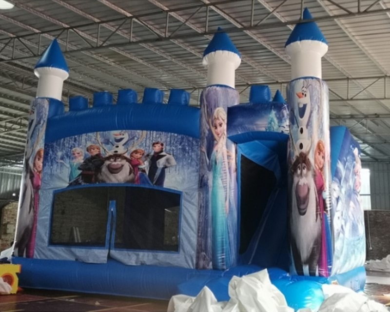 Commercial Pvc Frozen Bounce Castle Inflatable Bounce Combo Bouncy House Outdoor Princess Castle/slide Combo Jumping For Rent