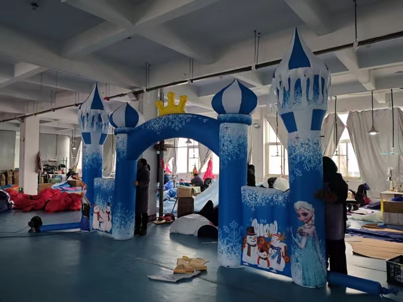 Custom Outdoor Large Event Decorations Frozen Theme Entrance Inflatable Advertising Archway Inflatable Arch Tunnel With Blower