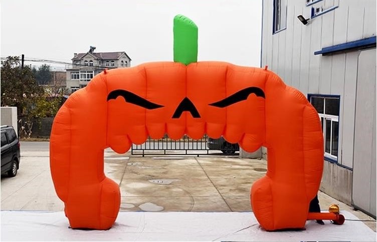 Promotional Inflatable Pumpkin Tunnel For Halloween Halloween Inflatable Pumpkins Arch For Holiday Decoration