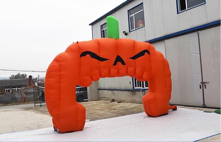 Promotional Inflatable Pumpkin Tunnel For Halloween Halloween Inflatable Pumpkins Arch For Holiday Decoration