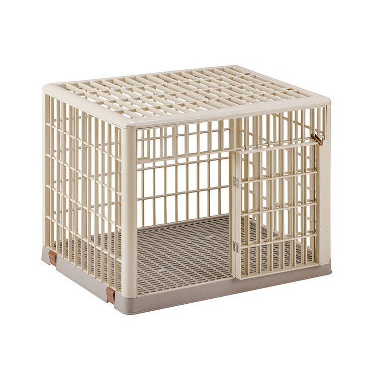 High quality comfortable pet dog cage removable plastic dog crate pet carrier with wheels