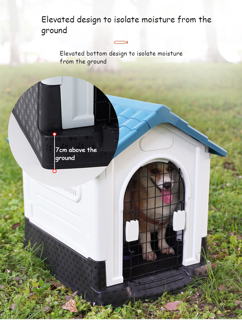 Luxury Dog House Series Outdoor Usage Large Size Removable Rainproof Plastic Dog House With Window