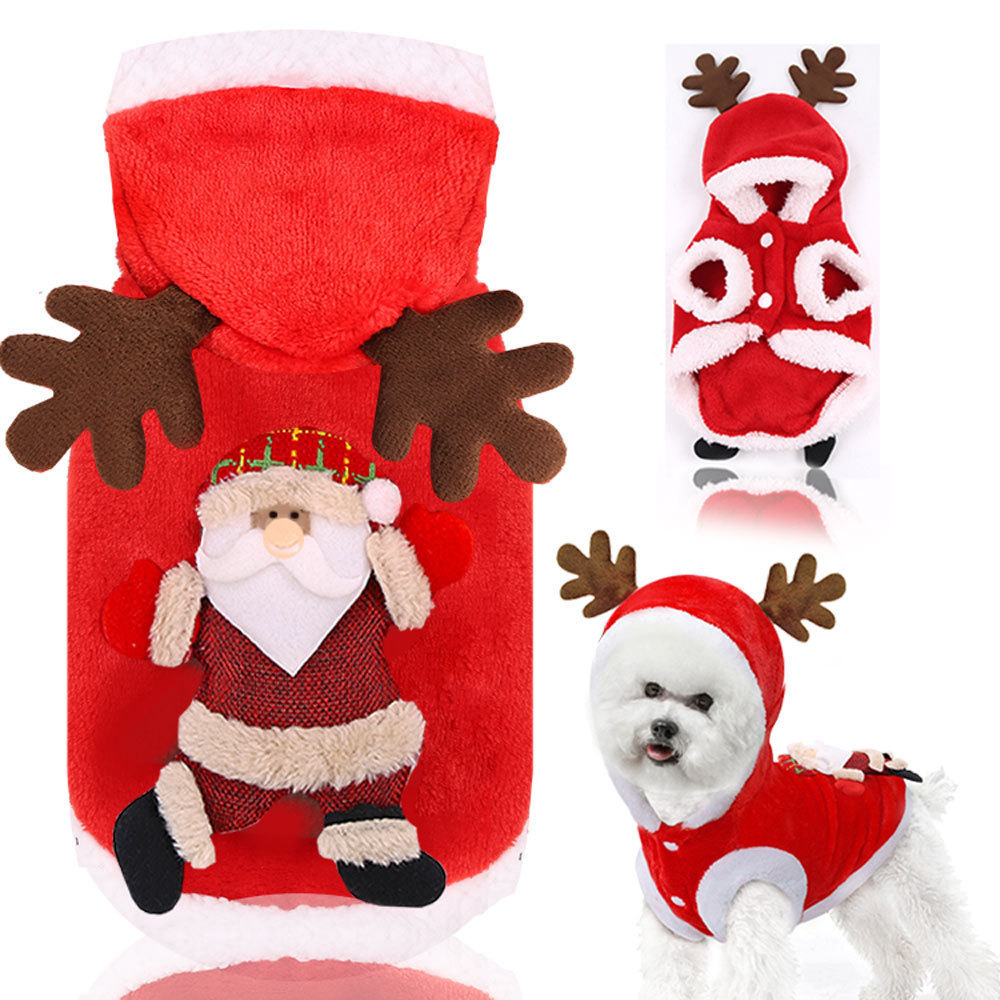 New Year Costume sweater Warm fashion Comfortable dog clothes christmas dog hoodie pet pouch hoodie