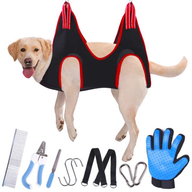 Customized Polyester Cleaning Pet Grooming Hammock Harness Breathable Dog Bathing Grooming Hammock