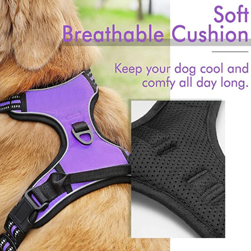 Wholesale Breathable Adjustable Custom Mesh no pull dog harness large dog harness pet backpack harness