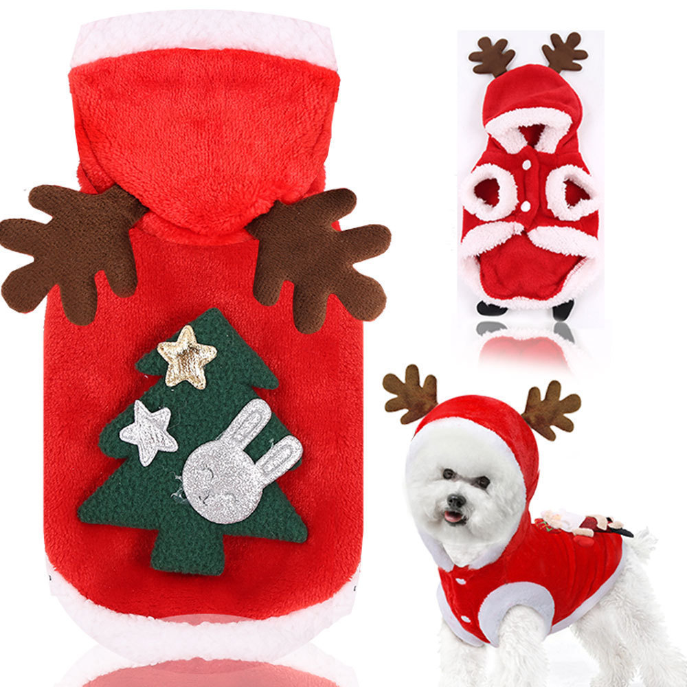 New Year Costume sweater Warm fashion Comfortable dog clothes christmas dog hoodie pet pouch hoodie