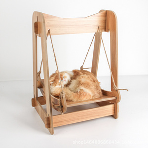 Wooden Bed Shaker double-Layer Anti-Rollover Hanging Nest Pet Hammock cat swing cat hammock bed